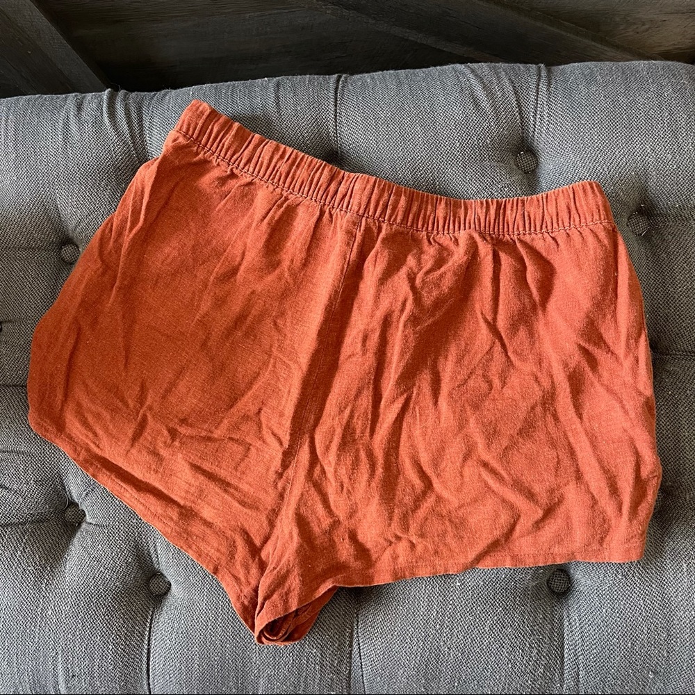 Rust Linen Shorts - Picture 7 of 7